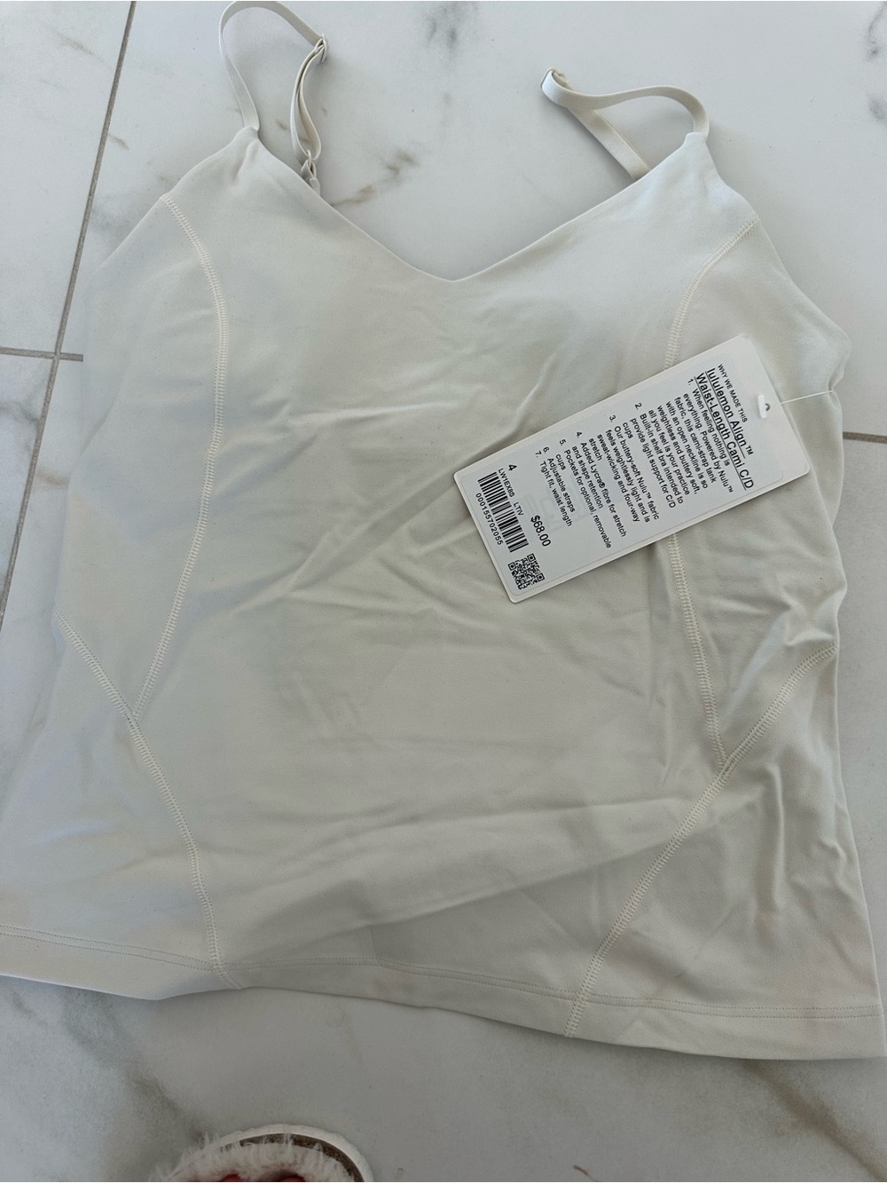Lululemon align waist length  Ivory tank